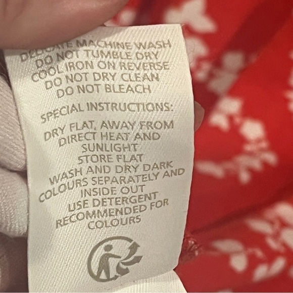 Boden red and white floral midi length dress size 6 - Picture 7 of 9